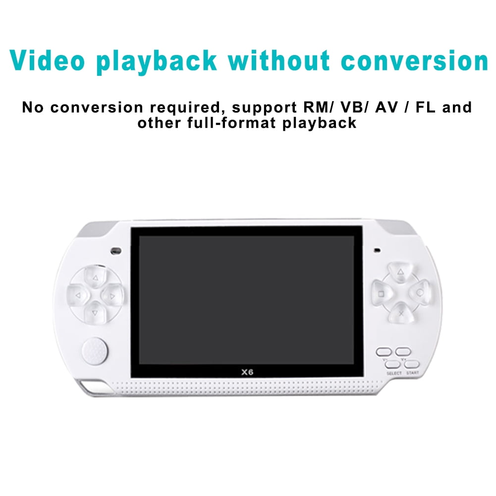 PSP Handheld Game Machine X6,8GB,with 4.3 Inch High Definition Screen,  Built-in Over 9999 Free Games,Blue 