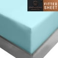 thumbnail image 4 of Empyrean Bedding Double Brushed Microfiber 14" - 16" Deep Pocket Fitted Sheet, King, Light Baby Blue, 4 of 5