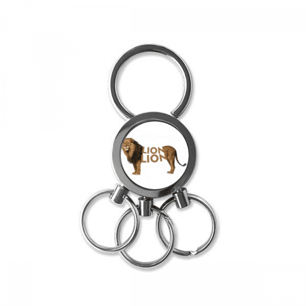 Lion's Power Separates Body Stainless Steel Metal Key Holder Chain Ring Keychain