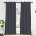 thumbnail image 4 of Tchckioa Solid Color Blackout Curtains,Thermal Insulated Grommet Window Drapes for Apartment,2 Panels,52x84 Inch,Gray, 4 of 6
