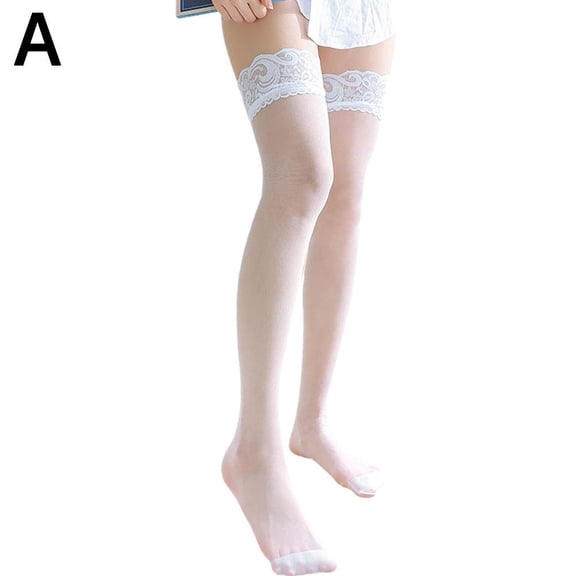 Lace Thigh High Stockings with Antiskid Silicone Stay Up Silky Sexy Lingerie