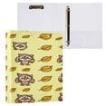 thumbnail image 3 of Cartoon Raccoons with Leaves 12.4x10.6in PVC Round Ring Binder, D-Ring 3-Hole, Metal Clip, 200 Sheets, 3 of 10