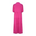 thumbnail image 4 of UsYezik Sundresses for Women 2025 Short Sleeve Button Down V Neck Fashion Sundress Vacation Trendy Flowy Tiered Dress Holiday Maxi Long Dresses Hot Pink 4XL, 4 of 4