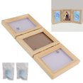 thumbnail image 1 of DIY Pet Paw Photo Frame, Safe Engraved Wooden Pet Paw Print Keepsake Frame Natural  for Pet Bule Clay Log Frame, 1 of 7