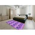 thumbnail image 5 of Ahgly Company Machine Washable Indoor Square Transitional Heliotrope Purple Area Rugs, 3' Square, 5 of 7