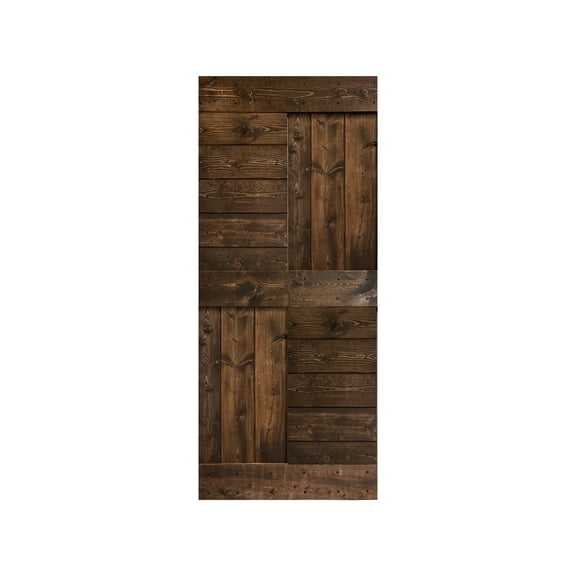 Coast Sequoia Inc Coast Sequoia 24in./30in./36in. x 84in. S Series Pine Wood Sliding Barn Door Without Hardware Kit Kona Coffee 36in.x84in.