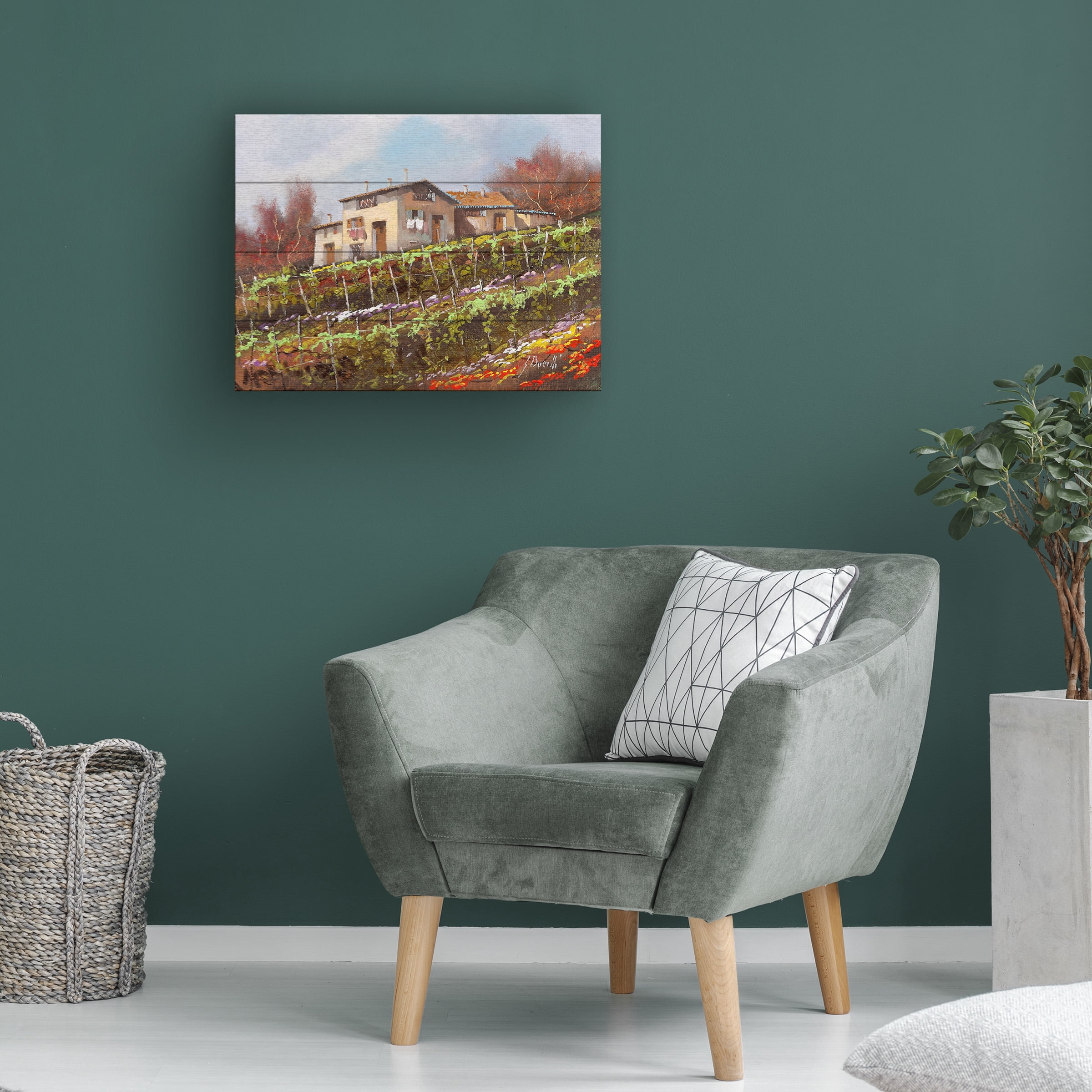 Guido Borelli 'Casa Nelle Vigne' Wood Slat Art 12x16