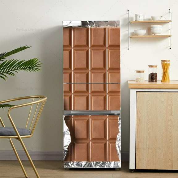 New Design Fridge Door Mural Sticker Wallpaper Waterproof PVC Refrigerator Freezer Cover Kitchen Cabinet Fridge Renovation