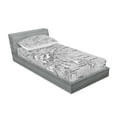 thumbnail image 2 of Ambesonne Black White Fitted Sheet & Pillow Sham Set, French Map Island, Twinxl, Black and White, 2 of 2
