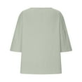 thumbnail image 3 of Gray XXL WIZUTIZ Womens Tops up to 65% Off Casual Fluffy Cotton Linen Tee Crew Neck Athletic Solid Tshirts Vintage Ladies Shirts Retro Oversize Tops Blouse Flowy Cotton Blend Short Sleeve Tshirt T-sh, 3 of 5