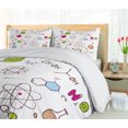 thumbnail image 5 of Ambesonne Science Duvet Cover Set, Doodle Style Atom, 2-Calking, Green Blue Pink, 5 of 7