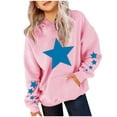thumbnail image 3 of NAISIBABY Boys Girls Hoodie, Round Neck Star Prints Long Sleeve Fall Winter Casual Pullover Tops Pink 9-10T, 3 of 4
