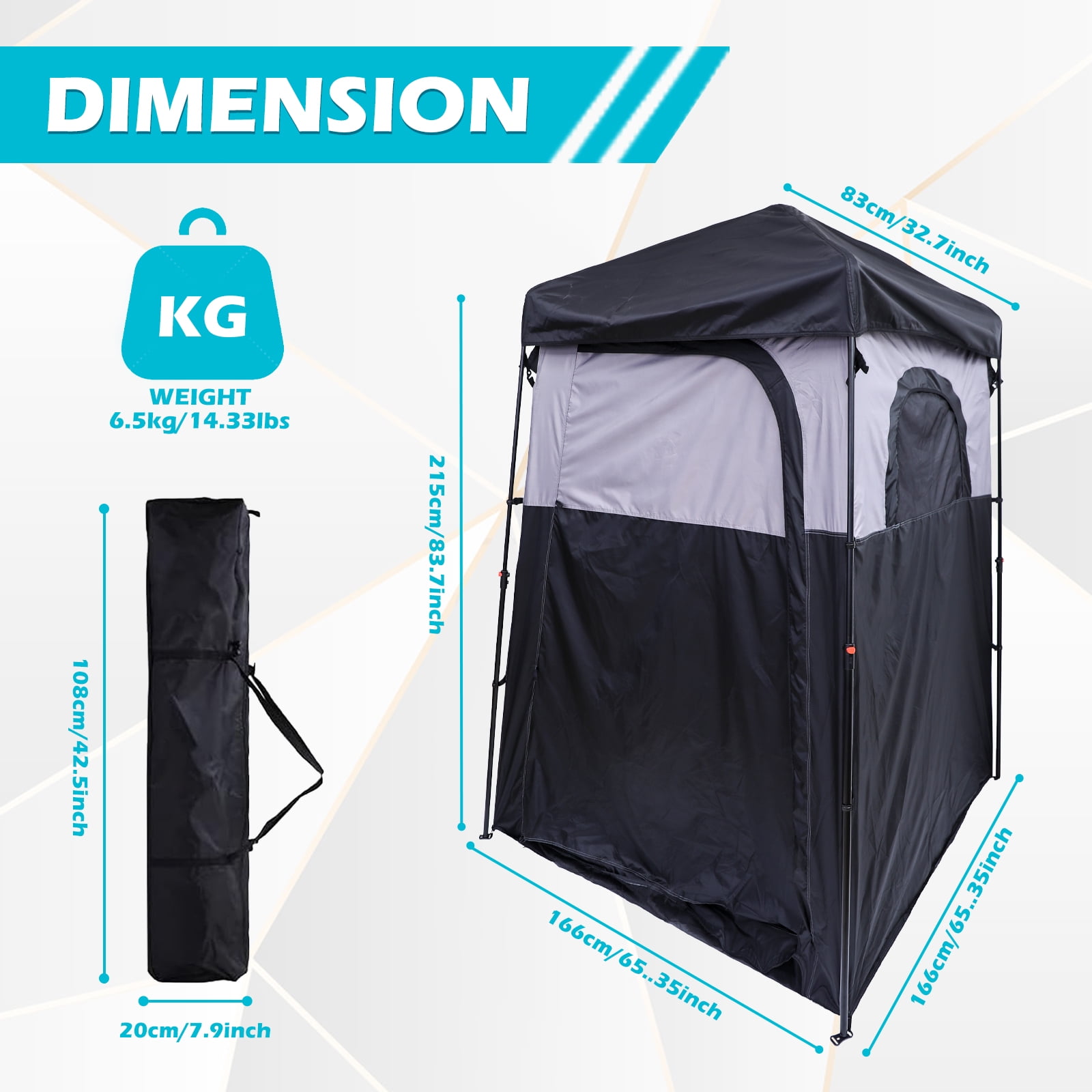 Oversized Instant Pop-Up Privacy Tent for Camping, Outdoor Showers, and Toilets (1 Room)