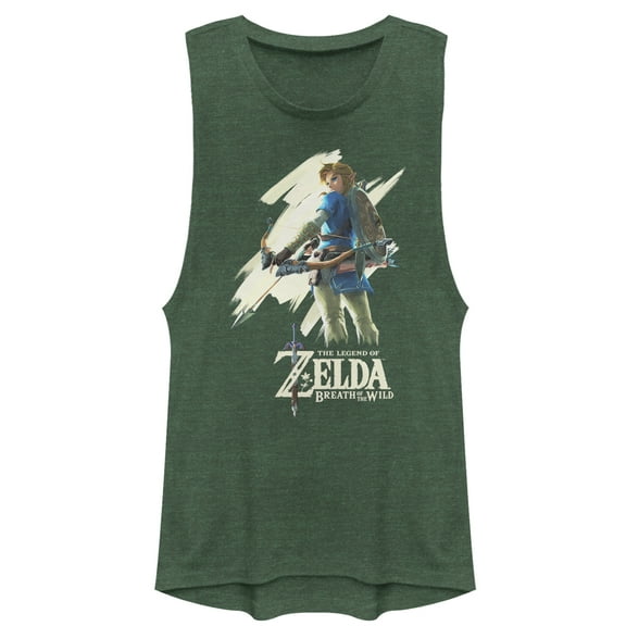 Junior's Nintendo Legend of Zelda Breath of the Wild Streak  Festival Muscle Graphic Tee Pine Green Heather X Small