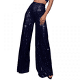 thumbnail image 3 of Pantalones casuales con lentejuelas brillantes para mujer, pantalones acampanados de cintura alta, pantalones elásticos sueltos y anchos para discoteca, ropa de club, disfraces de Halloween, 3 of 5