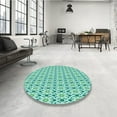thumbnail image 4 of Ahgly Company Machine Washable Indoor Square Transitional Mint Green Area Rugs, 8' Square, 4 of 7