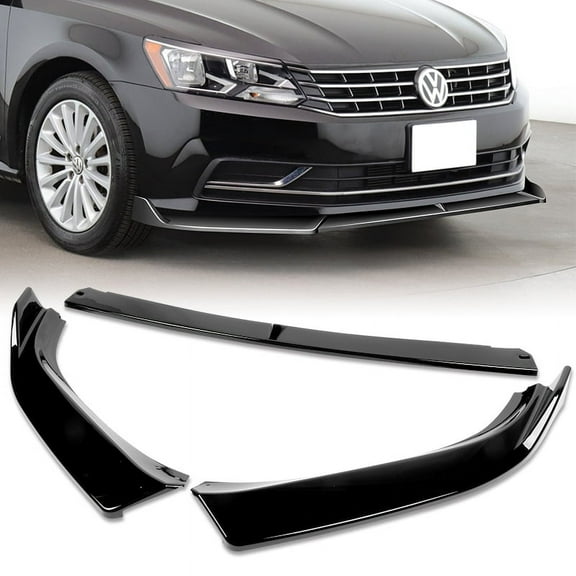 Stay Tuned Performance Front Bumper Splitter Spoiler Lip For 2016-2019 Volkswagen Passat Painted Black
