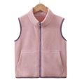 thumbnail image 2 of Staki Toddler Girl Vest Toddler Girls Fleece Vest Kids Polar Fleece Jacket Sleevless Fall Winter Warm Outerwear(Pink,16-18 Years), 2 of 4
