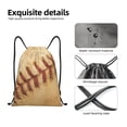 thumbnail image 4 of Bingfone Vintage Baseball Drawstrings Backpacks Bags for Men Women Gym Drawstrings Bag-Medium, 4 of 6