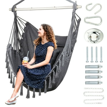 Bravex Hammock Chair with Steel Support Bar, Multicolor