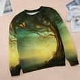 thumbnail image 6 of Landscape Butterfly Women's Floral Printed Sweatshirt Long Sleeve Crewneck Casual Loose Vintage Graphic Pullover Tops, 6 of 7