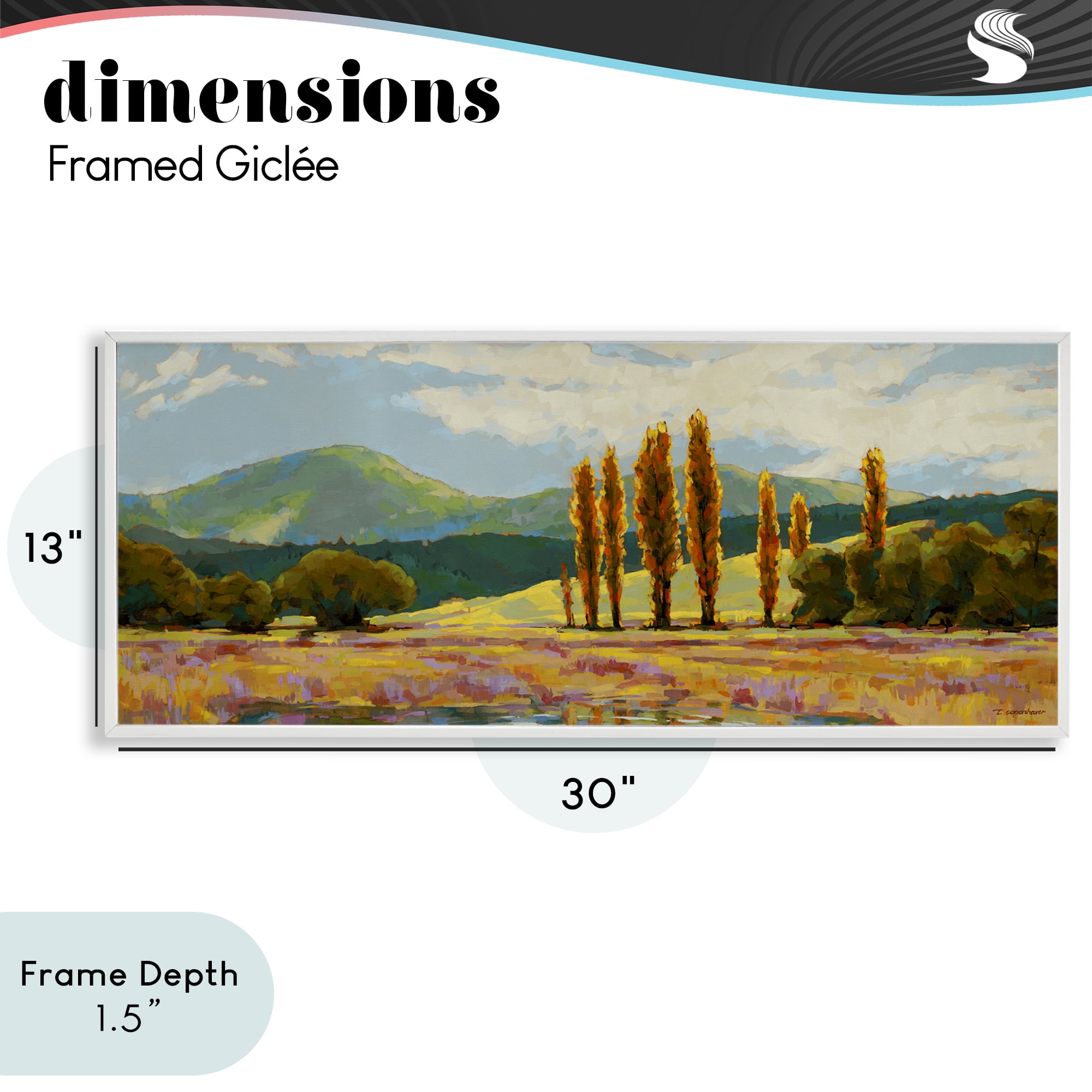 Stupell Industries Vast Subdued Countryside White Framed Giclee Art, design by Trevor Copenhaver