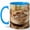 Blue, variant on Sleeping Kitten Coffee Mug, Floral Teacup Cat Lover Design, 11 oz Ceramic Cup