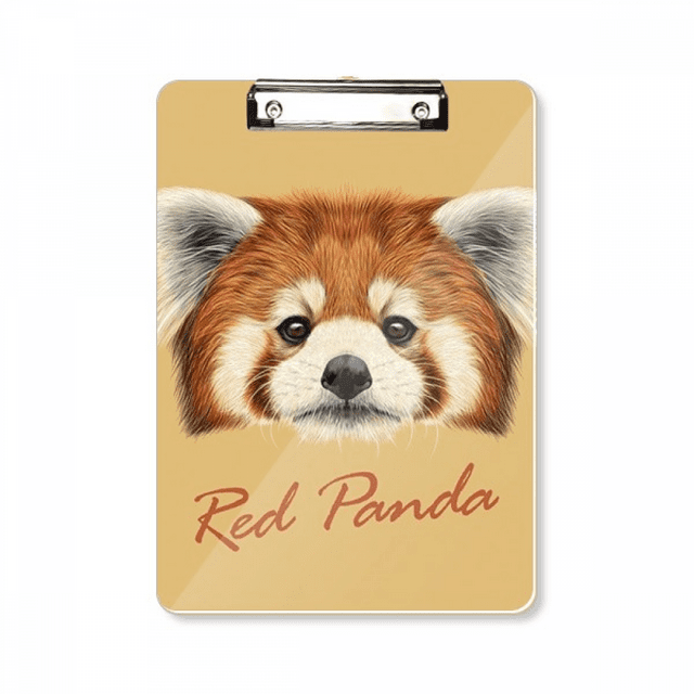 Châtaigne Rouge Panda Animal Presse-Papiers Dossier Écriture Pad Plaque Arrière A4