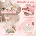 thumbnail image 6 of Veanerwood Kids Vanity Table & Stool Princess Dressing Makeup Set for Girls, Lighted Mirror, Pink, 6 of 12