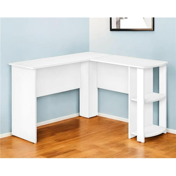 HomeRoots 489877 47 in. White Wood Corner Computer Desk