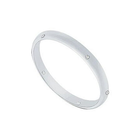 FineJewelryVault UBVNCHR200PTD-120 2MM Half Round Wedding Band with Diamonds : Platinum - 0.05 CT TDW - Size: 7