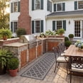 thumbnail image 3 of Safavieh Courtyard Alina Geometric Quatrefoil Indoor/Outdoor Runner Rug, Anthracite/Beige, 2'3" x 8', 3 of 13