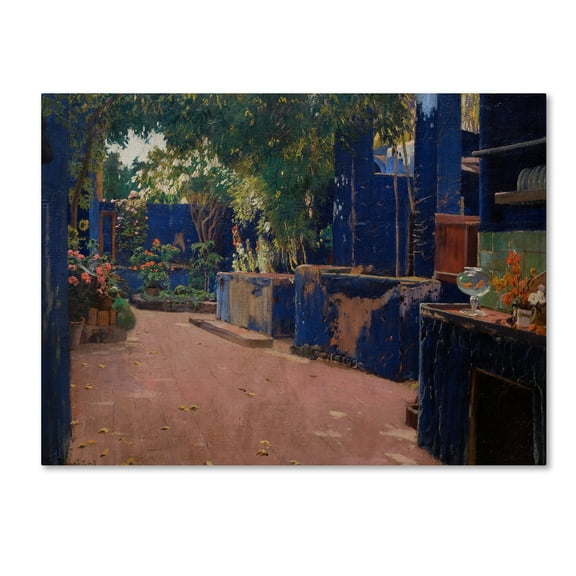Trademark Fine Art 'Blue Courtyard' Canvas Art by Santiago Rusinol