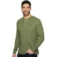 thumbnail image 2 of U.S. Polo Assn. Men's Long Sleeve Thermal Henley, Olive Green Heather, Small, 2 of 3
