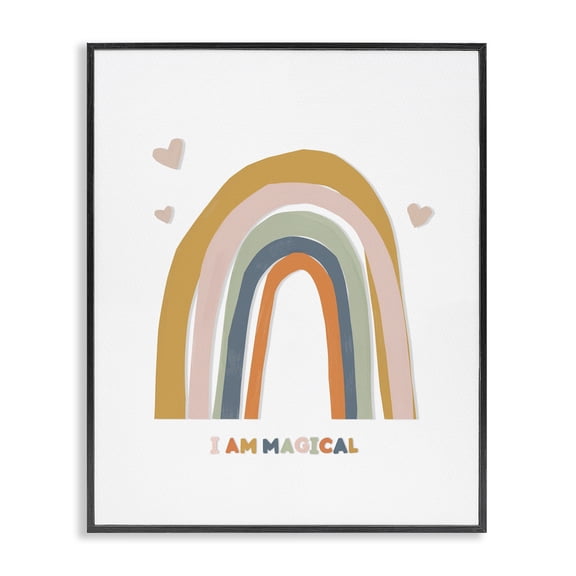 Stupell Industries Cottage I Am Magical Earth Tones Black Framed Giclee Art, 11 x 14, by Leah Straatsma
