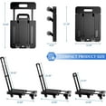 thumbnail image 3 of BOSPA Folding Hand Truck, Black, 500 LB Heavy Duty Luggage Cart, 3 of 8