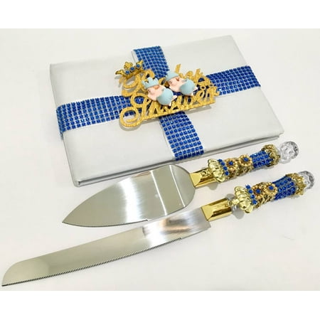 Prince Twins Baby Shower Guest Book And Cake Knife And Server Set Prince Twins Baby Shower Guest Book And Cake Knife And Server Set