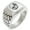Silver, variant on Stainless Steel Death Zombie Skull Geometric Pattern Step-Down Biker Style Polished Ring