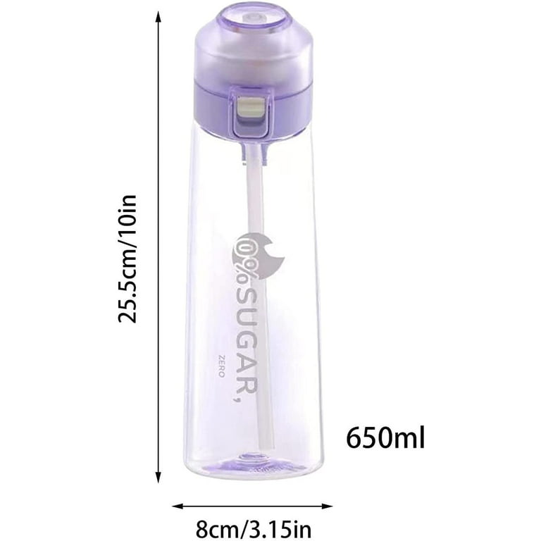 Napolju Air Water Bottle,650ML Scent Water Cup with 7 Flavour Pods,Leak  Proof Sports Water Cup with …See more Napolju Air Water Bottle,650ML Scent
