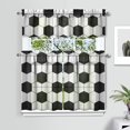 thumbnail image 2 of Kitchen Curtains 36 Inch Short - 3 Panel Set, Rod Pocket Window Curtain, 100% Polyester for Farmhouse, Cafe, Kitchen, Living Room, Bedroom, Sports-Themed Design, Easy Wash, 2 of 6