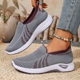 thumbnail image 3 of Domuza Womens Orthopedic Shoes Wide Width Dressy Comfortable Walking Shoes Woven Soft Breathable Running Sneakers Casual Lightweight Outdoor Footwear Ladies Slip On Sneaker Gray 5.5（EU-36）, 3 of 4