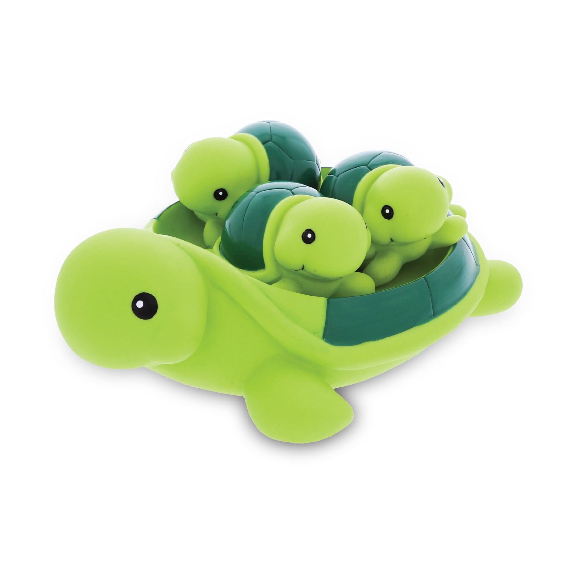 DolliBu Green Sea Turtle Animal Bath Toys - Family Animal Water Squirter For Kids 4-Piece Kids Bath Tub Toys Fun Floating Bath Toys For Pool Bath Tub Sea Creature Bath Toys for Toddlers and Kids