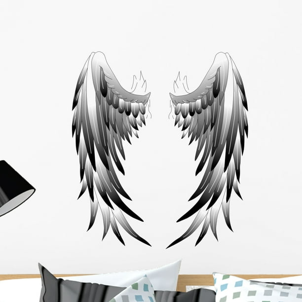 Angel Wings Wall Decal By Wallmonkeys L And Stick Graphic 24 In H X 21 W Wm137087 Com - Angel Vinyl Wall Decals