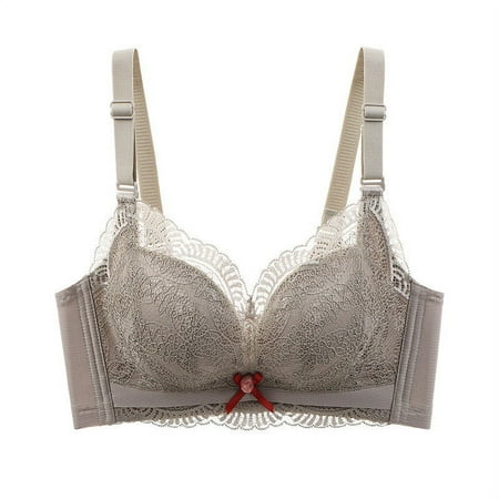 

CaComMARK PI Women s Bras Clearance Women s Push up Bra Side Breast Underwear Thicken Daily Lingerie Gray