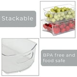 Smart Design Stackable Clear Refrigerator Storage Bin with Handle - 8 ...