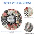 thumbnail image 3 of Shower Caps,Pioneer Flower Floral Print Pattern Waterproof Shower Cap for Women 4 Pieces,Double Reusable Hair Cover for Shower PEVA Elastic Stretch Hem, 3 of 7