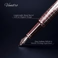 thumbnail image 3 of Vandro Complete Luxury Fountain Pen Set - Comfortable Grip with Smooth Fine Nib - Includes 10 Pack Ink Cartridges, Black Ink Bottle, Ink Refill Converter & Gift Box - Rose Gold, 3 of 7
