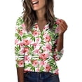 thumbnail image 2 of CONZONE Women's Summer T-Shirts 3/4 Sleeve T Shirts for Women Casual V Neck Floral Graphic Lightweight Tees Soft Cozy Dailywear, 2 of 5