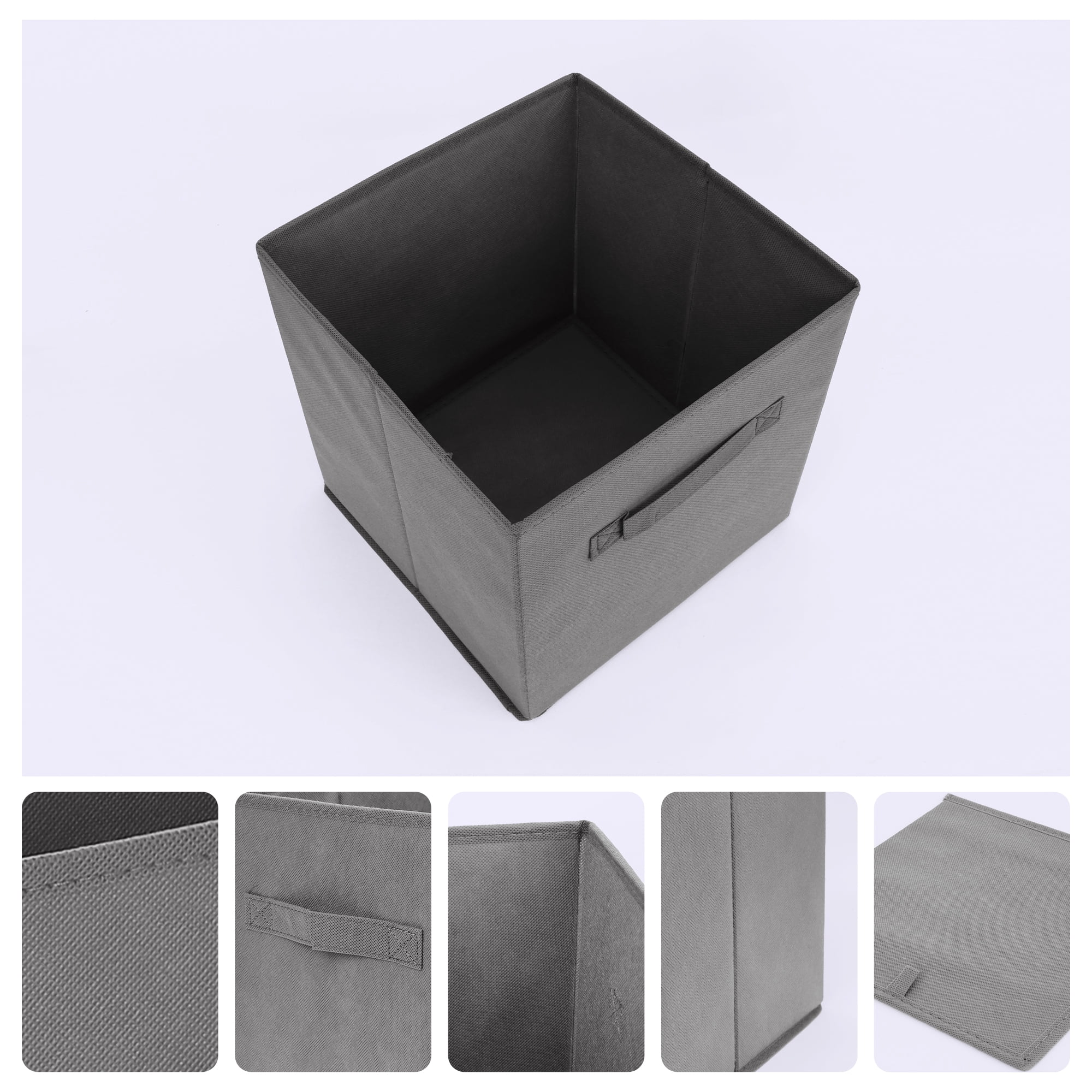 Unique Bargains Fabric Storage Cube Storage Bin Grey 11*10.6*10.6in