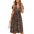 thumbnail image 5 of SHEOWO Women's Vintage Leopard Print Dress Half Sleeve/Long Sleeve Shirt Collar Trendy Fashion, 5 of 5